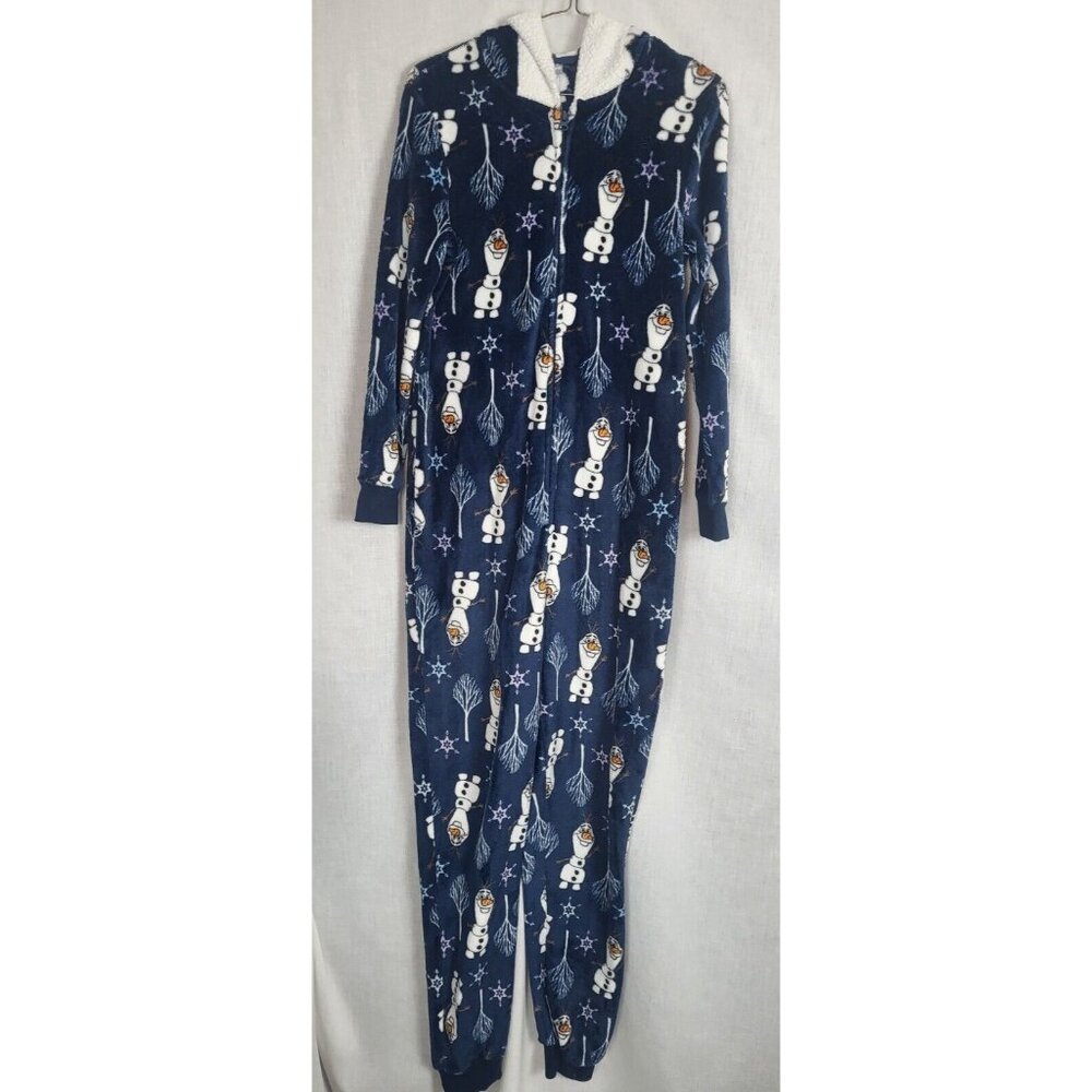 Disney OLAF Pajamas Size S 4-6 Winter PJ's Fleece Sleeper Frozen 1 Piece Costume